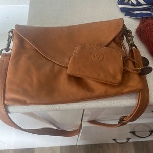 Leather crossbody with matching wallet